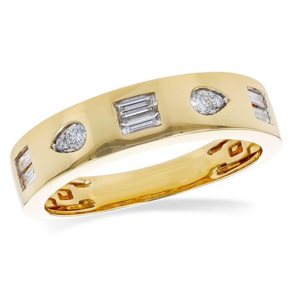 Geometric Bezel Set Diamond Ring in 14k Yellow Gold Conti Jewelers Endwell, NY