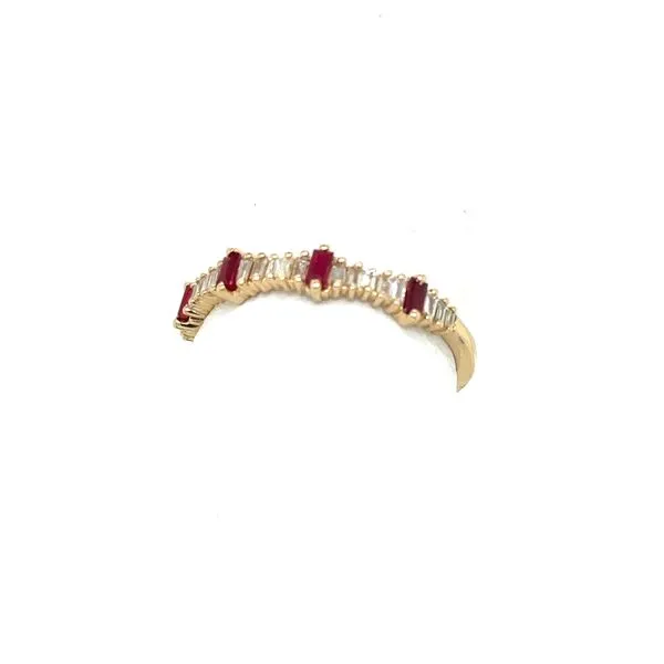 Baguette Diamond and Ruby Ring in 14k Yellow Gold Conti Jewelers Endwell, NY