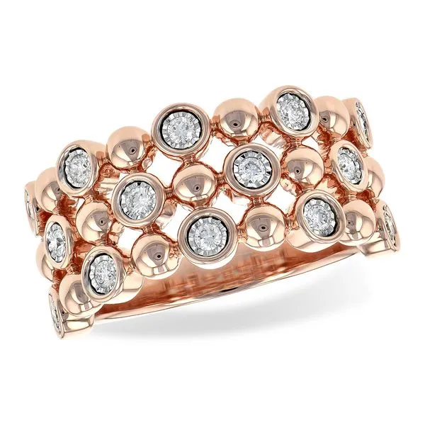 1/4ct tw. Triple Row Diamond Ring in 14k White Gold Image 2 Conti Jewelers Endwell, NY