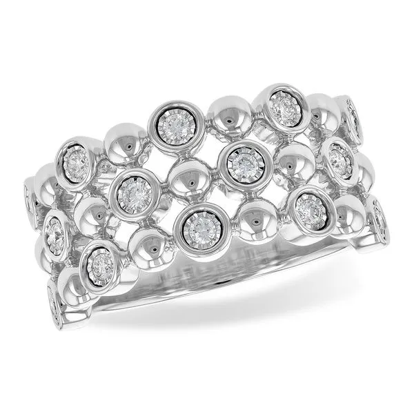 1/4ct tw. Triple Row Diamond Ring in 14k White Gold Conti Jewelers Endwell, NY