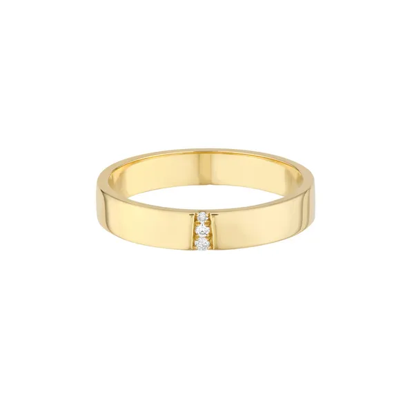 Diamond Trio Polished Band in 14k Yellow Gold Conti Jewelers Endwell, NY