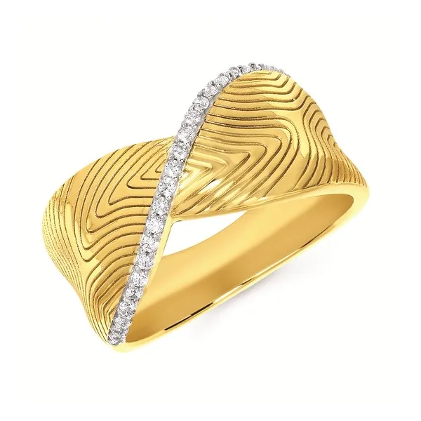 .16 Ctw. Diamond Textured Ring in 14k Yellow Gold Conti Jewelers Endwell, NY