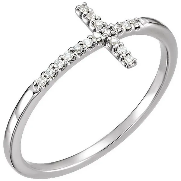 14k WG Natural Diamond Sideways Cross Ring Conti Jewelers Endwell, NY