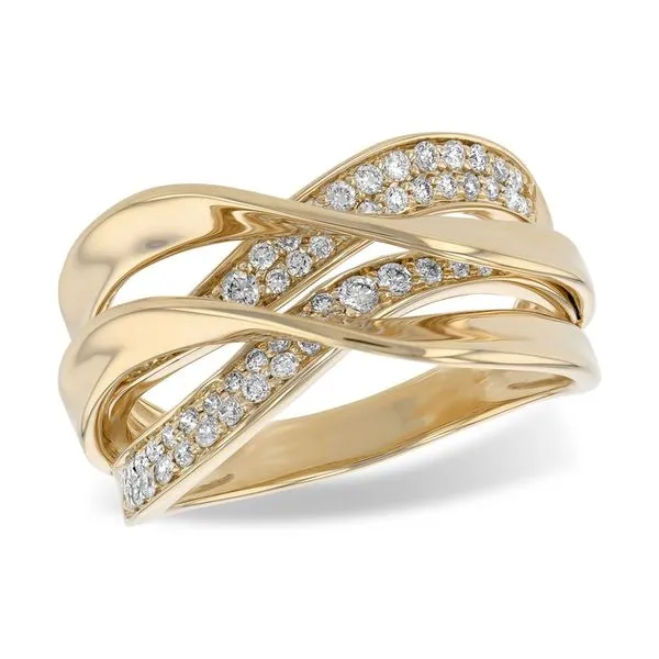 .34 Ctw. Diamond Criss-Cross Ring in 14k Yellow Gold Conti Jewelers Endwell, NY