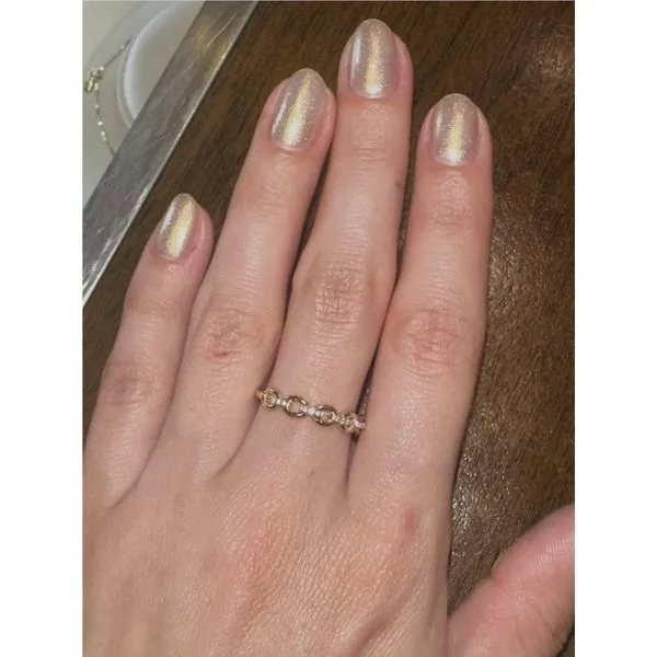 .05 ct. tw. Diamond Chain Link Ring in 14k Gold Image 2 Conti Jewelers Endwell, NY