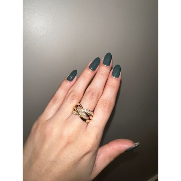 .34 Ctw. Diamond Criss-Cross Ring in 14k Yellow Gold Image 2 Conti Jewelers Endwell, NY