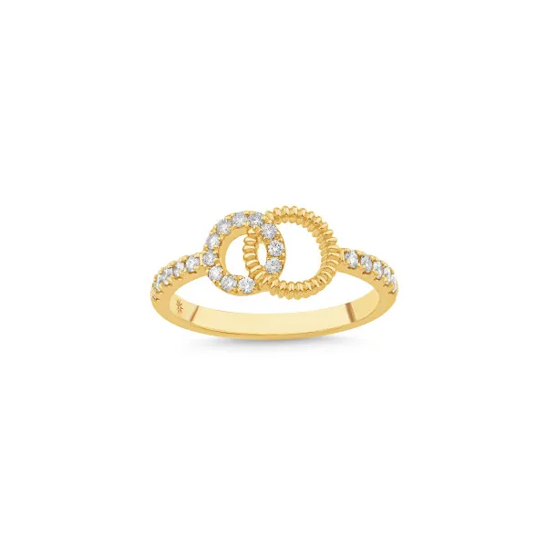 14k Yellow Gold 1/4cttw Diamond Intertwined Circles Ring Conti Jewelers Endwell, NY
