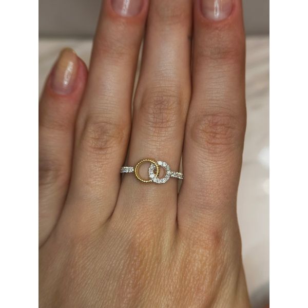 14k Yellow Gold 1/4cttw Diamond Intertwined Circles Ring Image 2 Conti Jewelers Endwell, NY