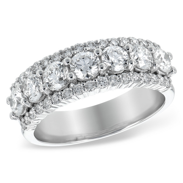 1.75 Ctw. Diamond Three Line Ring in 14k White Gold Conti Jewelers Endwell, NY