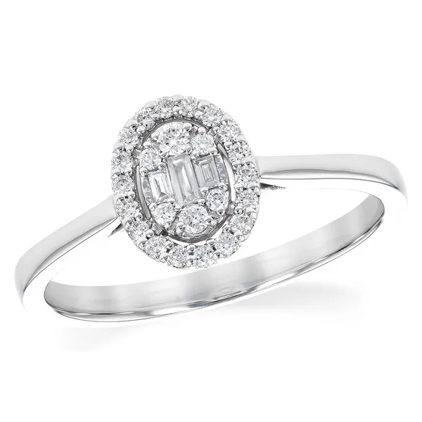 1/5th Ctw. Oval Diamond Cluster Ring in 14k White Gold Conti Jewelers Endwell, NY