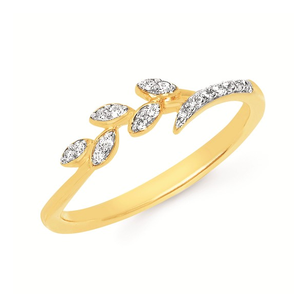 14k YG 0.08cttw Dia Leave Vine Ring Sz 6.5 Conti Jewelers Endwell, NY