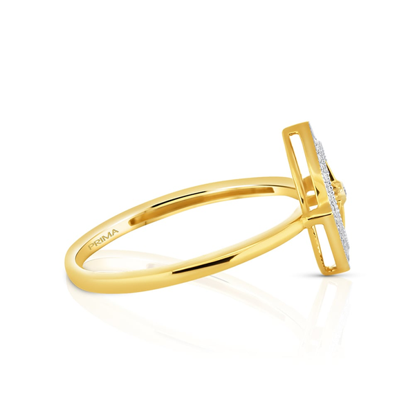 .09 Ctw Diamond Starburst Ring in 14k Yellow Gold Image 2 Conti Jewelers Endwell, NY