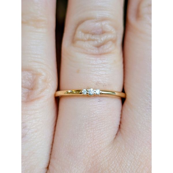 14k Yellow Gold .03cttw Diamond Stacking Band Image 2 Conti Jewelers Endwell, NY