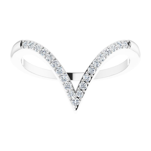 1/6 CTW Natural Diamond V Ring in 14k White Gold Conti Jewelers Endwell, NY