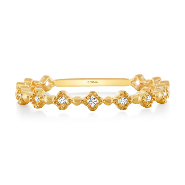 14k Yellow Gold 0.03cttw Diamond Clover Ring Sz 6.5 Conti Jewelers Endwell, NY