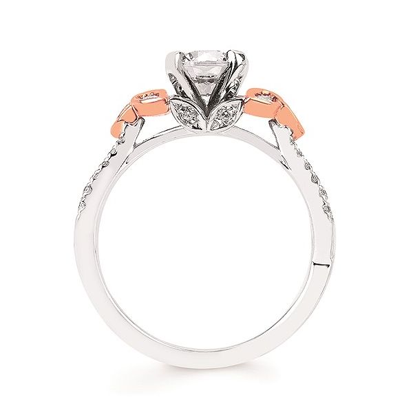 Forever Elegant™ 1/4 Ctw. Diamond Semi Mount shown with 1 Ct. Round Center Diamond in 14K Gold Image 2 Conti Jewelers Endwell, NY
