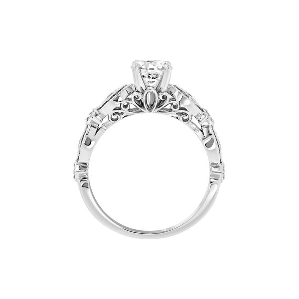 .12cttw Diamond Solitaire Semi-Mount for 1 ct Center in 14k White Gold Image 2 Conti Jewelers Endwell, NY