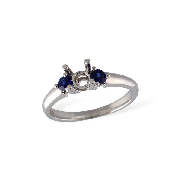 1/4ct tw. Blue Sapphire Three Stone Semi-Mounting in 14k White Gold Conti Jewelers Endwell, NY