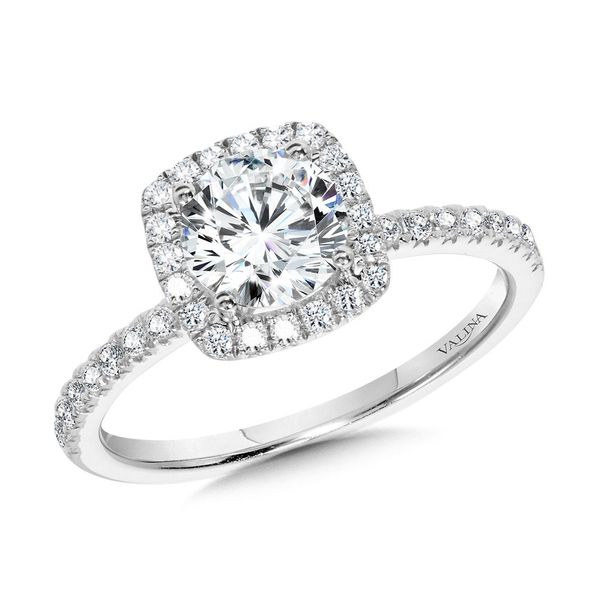 .34ct tw. Classic Diamond Halo Semi-Mounting in 14k White Gold Conti Jewelers Endwell, NY