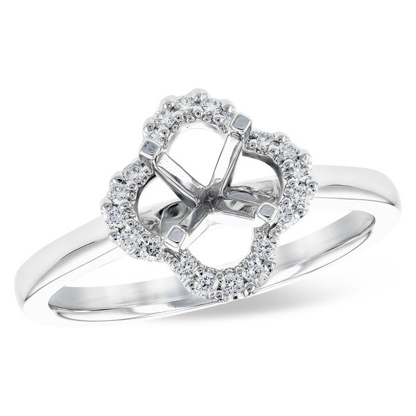 Diamond Halo Engagement Ring in 14k White Gold Conti Jewelers Endwell, NY