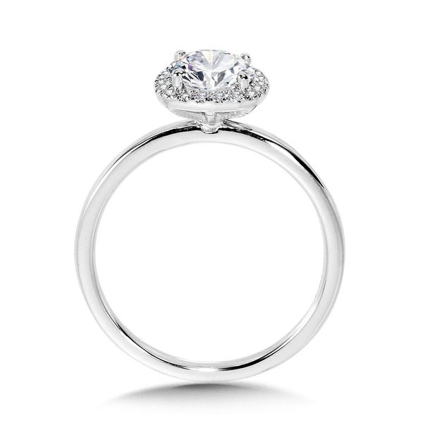 1/10ct tw. Classic Straight Diamond Halo Engagement Ring in 14k White Gold Image 2 Conti Jewelers Endwell, NY