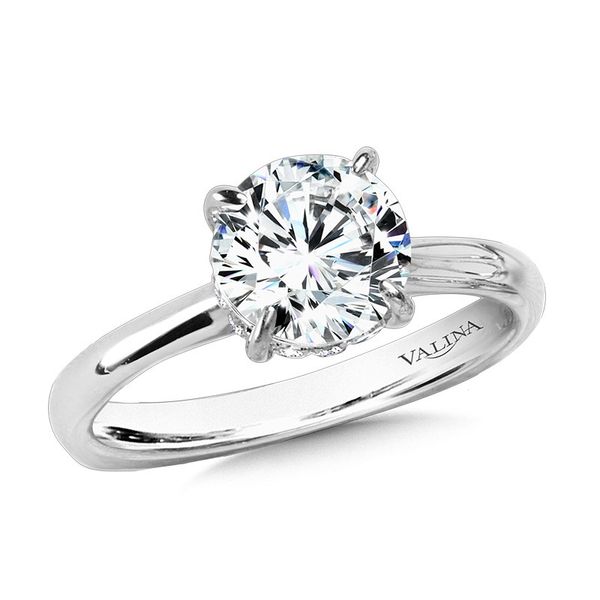 Floating Hidden Halo Solitaire Diamond Engagement Ring in 14k Gold Image 3 Conti Jewelers Endwell, NY