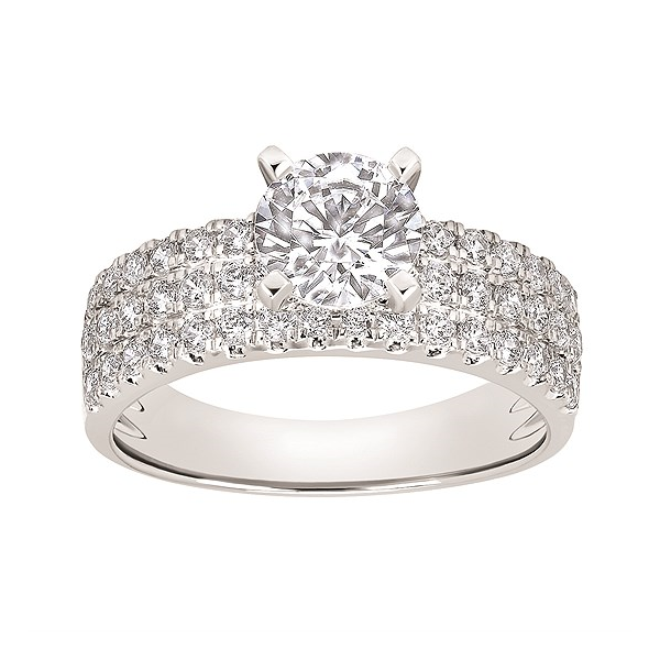 3/4 Ctw. Triple Row Diamond Semi Mount in 14k White Gold Image 2 Conti Jewelers Endwell, NY