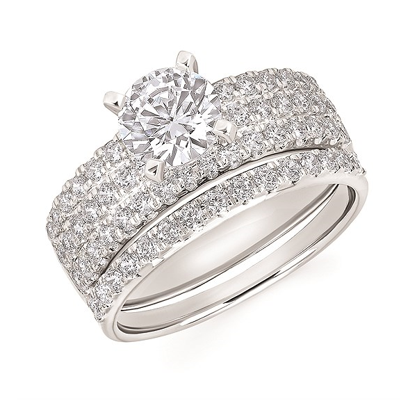 3/4 Ctw. Triple Row Diamond Semi Mount in 14k White Gold Conti Jewelers Endwell, NY