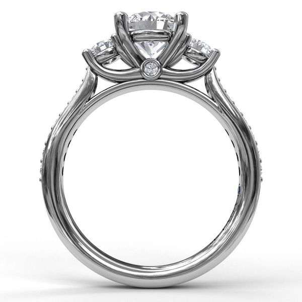 Classic Three Stone Single Row Engagement Ring Image 2 Conti Jewelers Endwell, NY