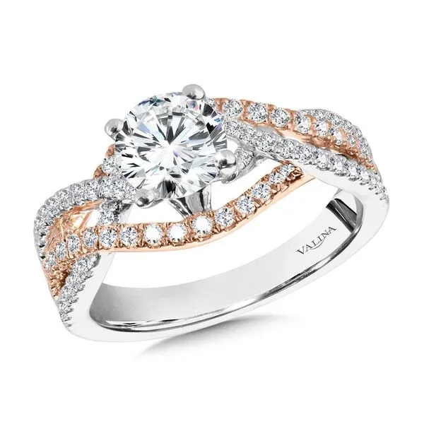 Two-Tone Criss Cross & Split Shank Diamond Engagement Ring Conti Jewelers Endwell, NY