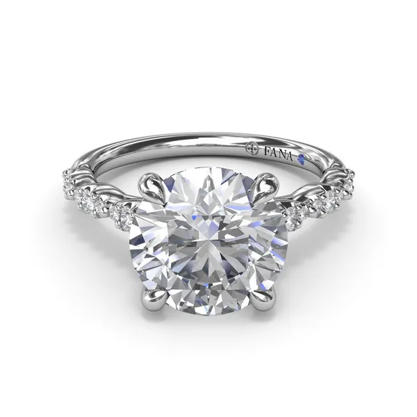 Petite Pave Diamond Engagement Ring Image 2 Conti Jewelers Endwell, NY