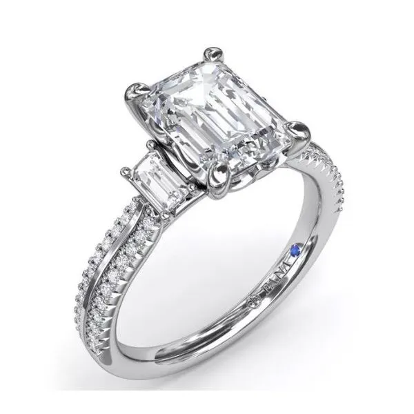 Two-Toned Emerald Cut Diamond Engagement Ring Conti Jewelers Endwell, NY