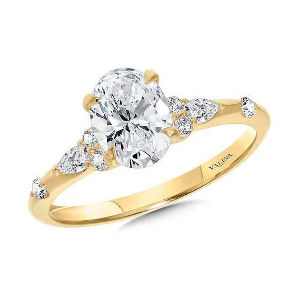 Oval-Cut Straight Side Stone Diamond Engagement Ring Conti Jewelers Endwell, NY