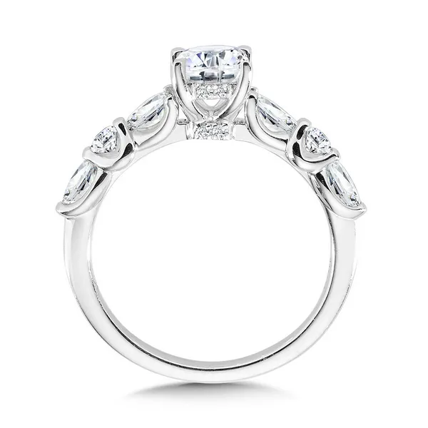 Oval-Cut Hidden Halo Diamond Engagement Ring with Trellis Shank Setting Image 2 Conti Jewelers Endwell, NY