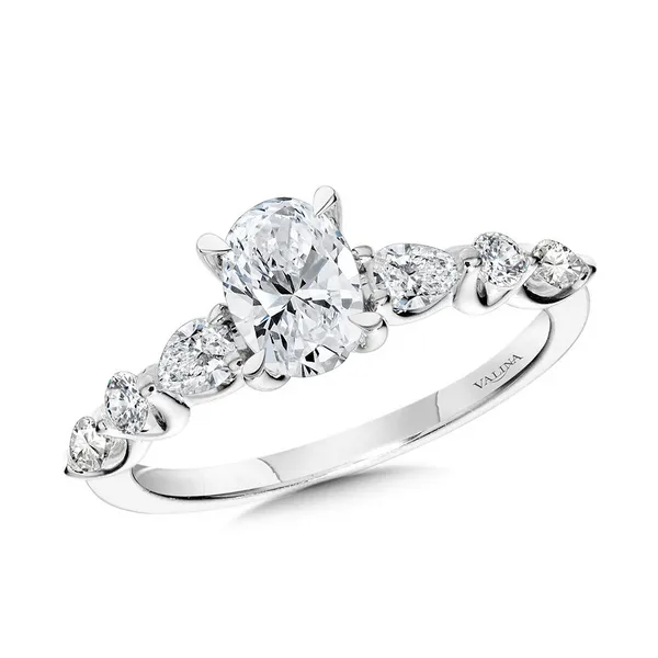 Oval-Cut Hidden Halo Diamond Engagement Ring with Trellis Shank Setting Conti Jewelers Endwell, NY