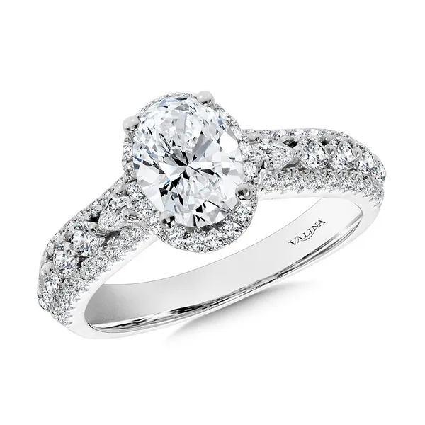 Oval & Pear-Cut Diamond Engagement Ring with Drop Halo Conti Jewelers Endwell, NY