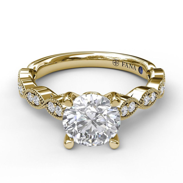 Vintage Marquise Accent Engagement Ring in 14k Yellow Gold Image 2 Conti Jewelers Endwell, NY