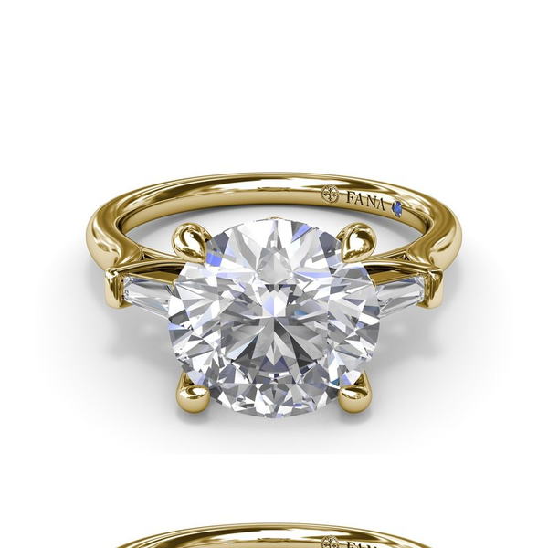 3 Ctw. Diamond with Tapered Baguettes Engagment Ring in 14k Yellow Gold Image 3 Conti Jewelers Endwell, NY