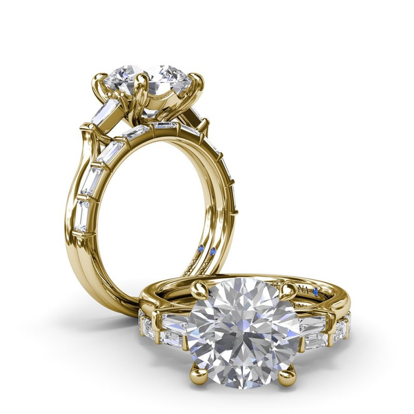 3 Ctw. Diamond with Tapered Baguettes Engagment Ring in 14k Yellow Gold Image 4 Conti Jewelers Endwell, NY