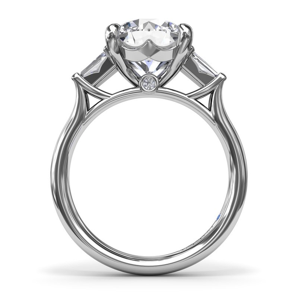 0.32 Diamond with Tapered Baguettes Engagement Ring in 14k White Gold Image 2 Conti Jewelers Endwell, NY