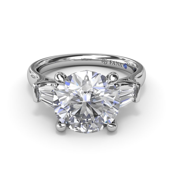 0.32 Diamond with Tapered Baguettes Engagement Ring in 14k White Gold Image 3 Conti Jewelers Endwell, NY