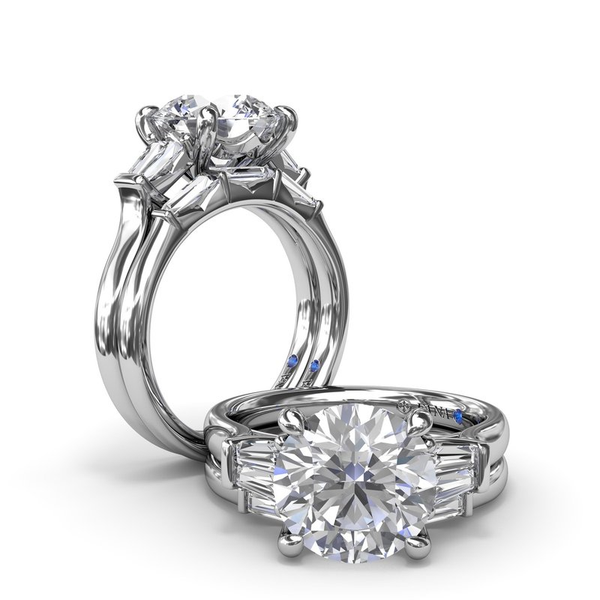 0.32 Diamond with Tapered Baguettes Engagement Ring in 14k White Gold Image 4 Conti Jewelers Endwell, NY