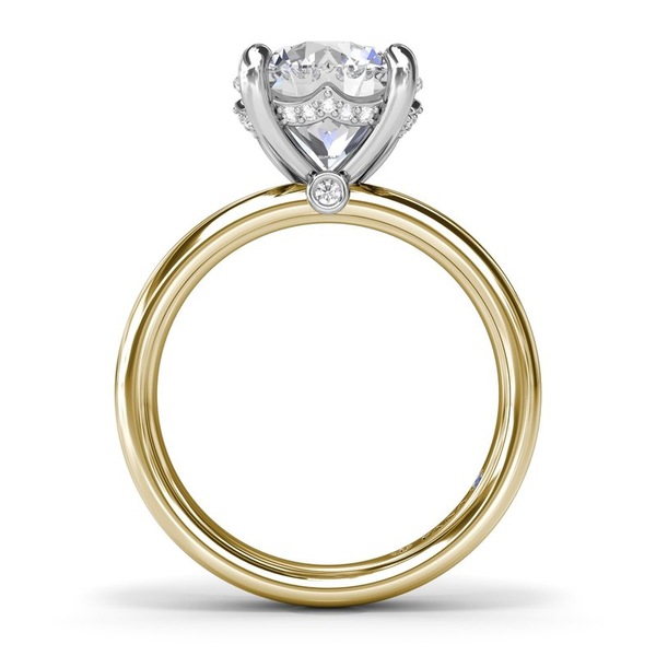 14k YG Engagement Ring 0.08cttw Dia w/9.2mm Center Sz 6.5 Image 2 Conti Jewelers Endwell, NY