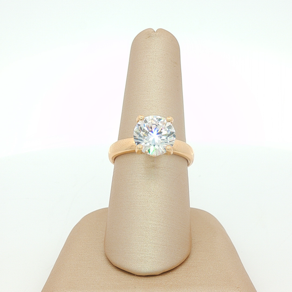 14k YG Engagement Ring 0.08cttw Dia w/9.2mm Center Sz 6.5 Image 2 Conti Jewelers Endwell, NY