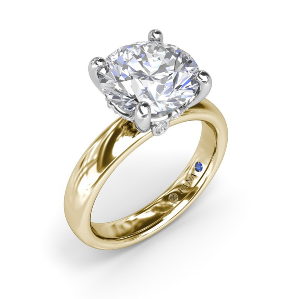 14k YG Engagement Ring 0.08cttw Dia w/9.2mm Center Sz 6.5 Conti Jewelers Endwell, NY