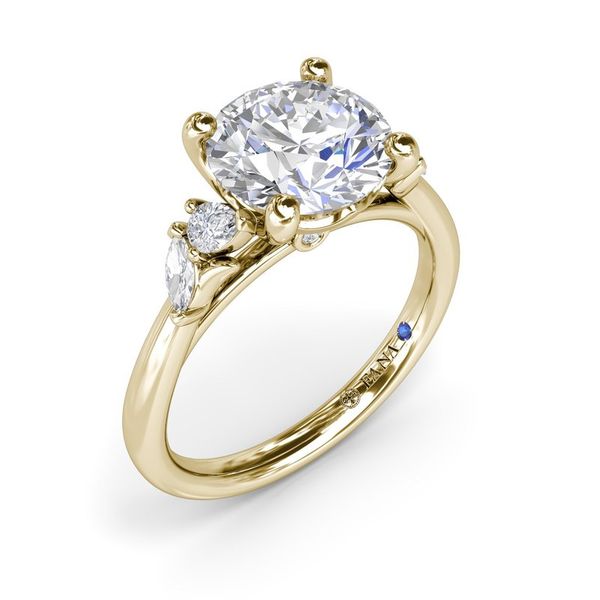 14k YG Engagement Ring 0.24cttw Dia w/8mm Center Sz 6.5 Conti Jewelers Endwell, NY