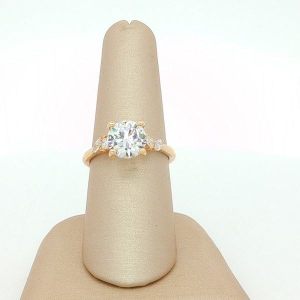 14k YG Engagement Ring 0.24cttw Dia w/8mm Center Sz 6.5 Conti Jewelers Endwell, NY