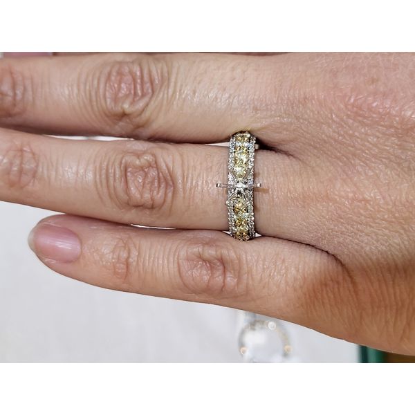 14k TT 0.92cttw White & yellow Dia Engagement ring mounting Image 2 Conti Jewelers Endwell, NY