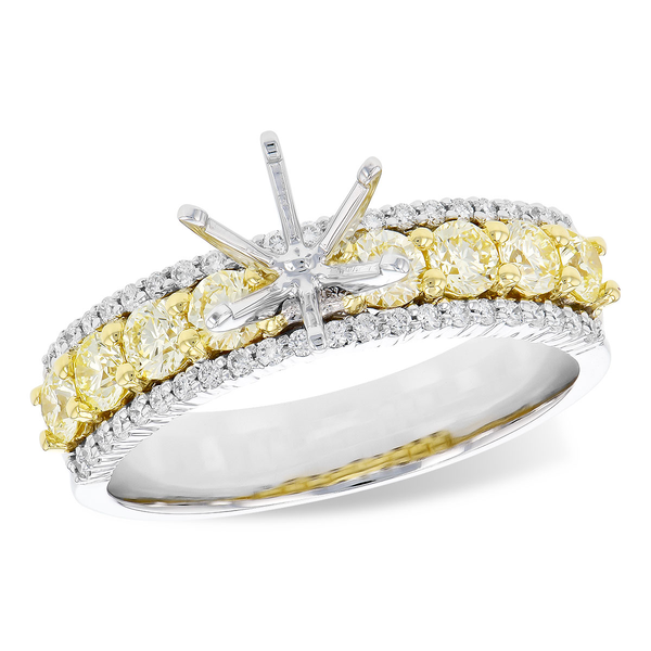 14k TT 0.92cttw White & yellow Dia Engagement ring mounting Conti Jewelers Endwell, NY