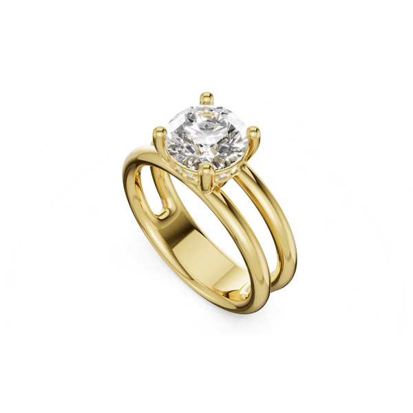 14k Yellow Gold Double Shank Semi Mount w/0.06cttw Dia Hidden Halo Sz 7 Conti Jewelers Endwell, NY